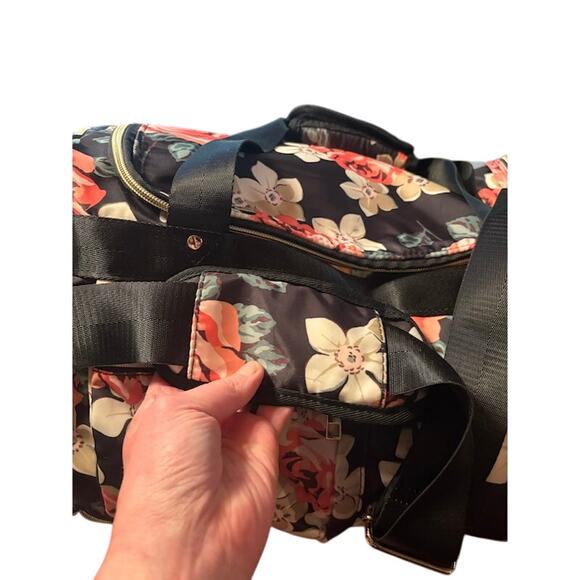 Weekender Bag Floral Duffle Overnight Bag Canvas Travel Carry On Waterproof - Picture 7 of 16